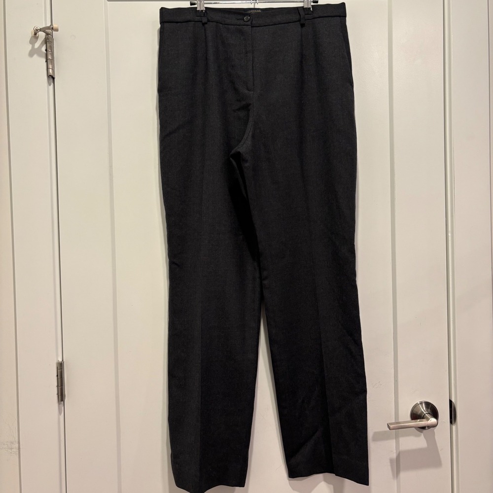 Pendleton Womens Size 12 Wool Blend Dress Pants Charcoal Gray Straight Leg USA